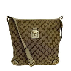 GUCCI Abbey GG Canvas Shoulder Bag Crossbody Beige